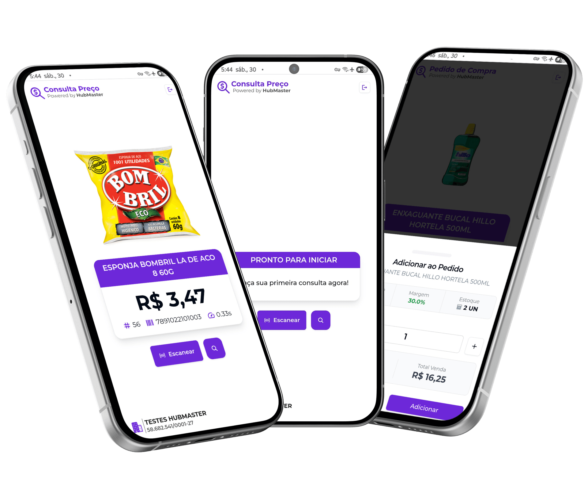 Consulta Preço - resultado de consulta e modo Pedido de Compra