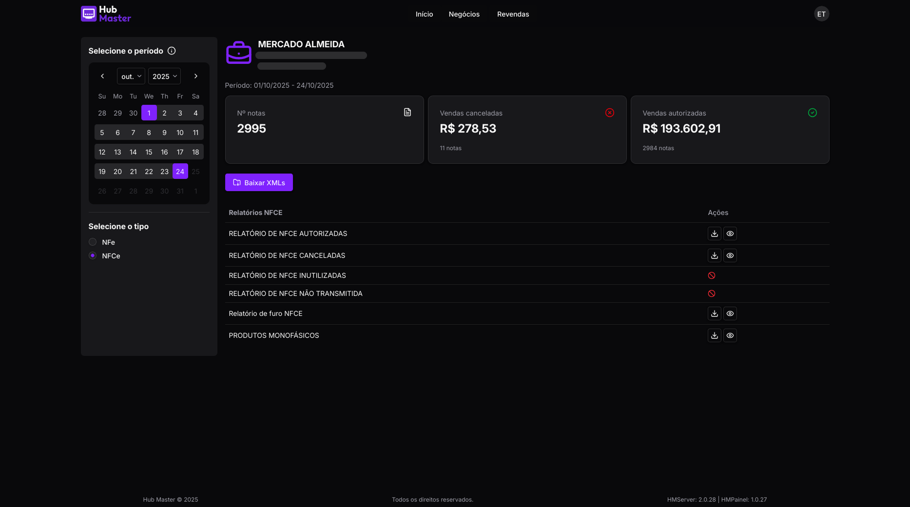 Dashboard - Hub Contábil