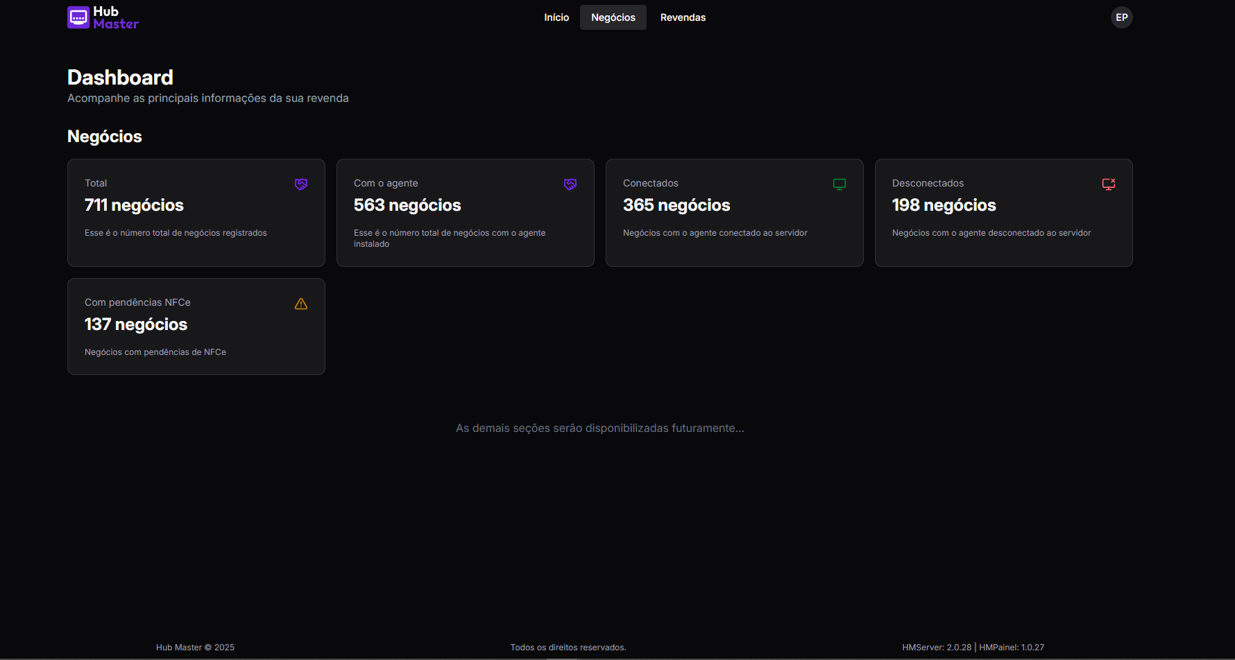 HubMaster - Dashboard